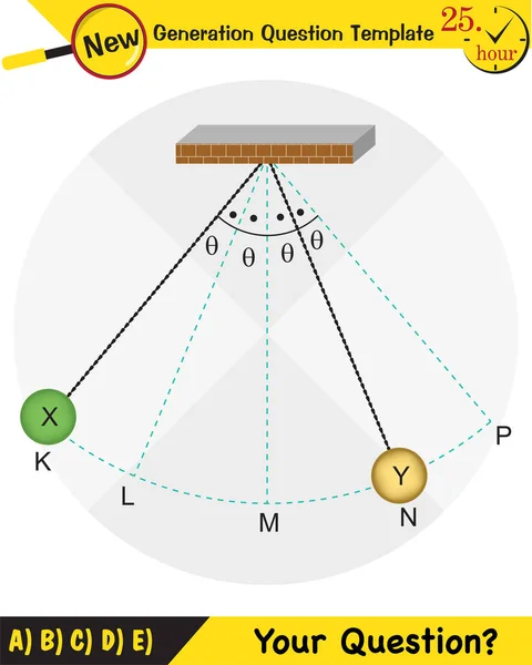 Fisica Movimento Armonico Semplice Modello Domanda Nuova Generazione Domanda Esame — Vettoriale Stock