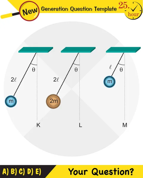 物理学 単純な調和運動 次世代の質問テンプレート 試験問題 Eps — ストックベクタ
