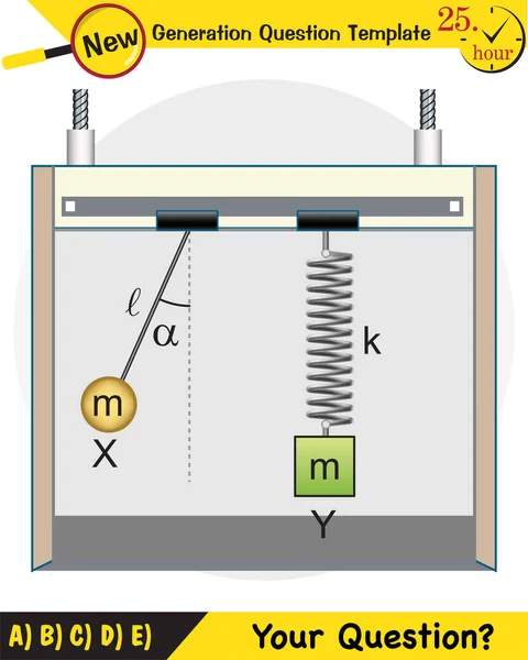 Physik Einfache Harmonische Bewegung Fragevorlage Der Nächsten Generation Prüfungsfrage Eps — Stockvektor