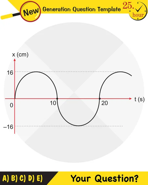 Physics Simple Harmonic Motion Next Generation Question Template Exam Question — Stock Vector