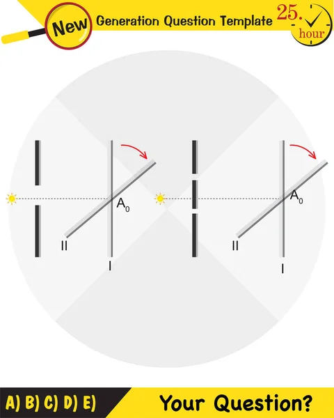 Física Pruebas Física Experimento Interferencia Youngs Plantilla Preguntas Próxima Generación — Archivo Imágenes Vectoriales
