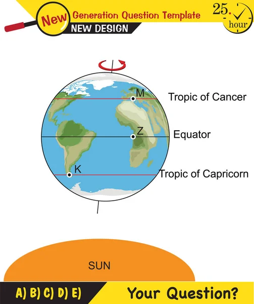 Physics Movements Earth Sun Formation Seasons Next Generation Question Template — Vector de stock