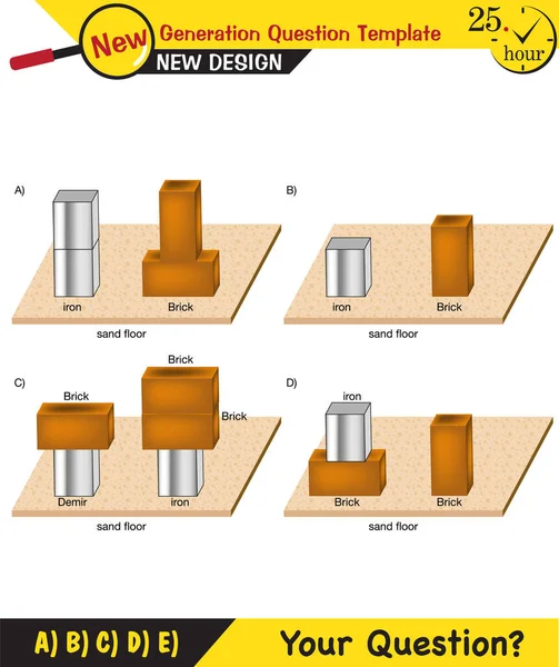 Physics Pressure Solids Different Solid Pressure Examples Next Generation Question — Stockvector