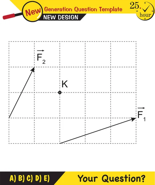 Natuurkunde Solid Shapes Center Mass Next Generation Question Template Examinatie — Stockvector