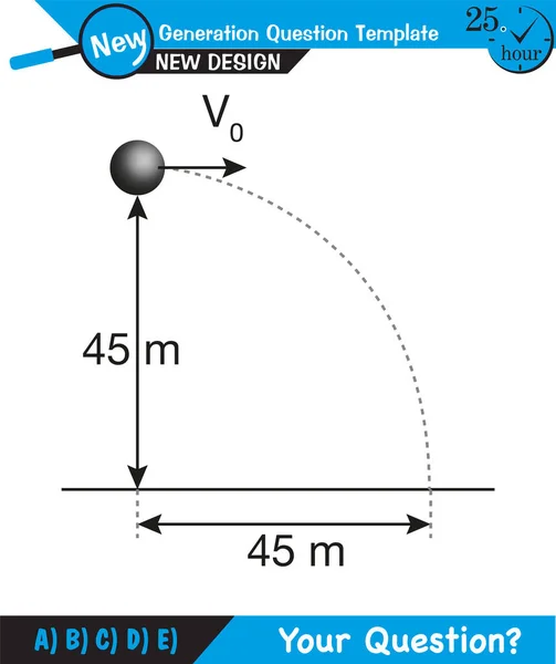 Fisica Illustrazione Vettoriale Forze Movimento Vettori Tiro Modello Domanda Prossima — Vettoriale Stock