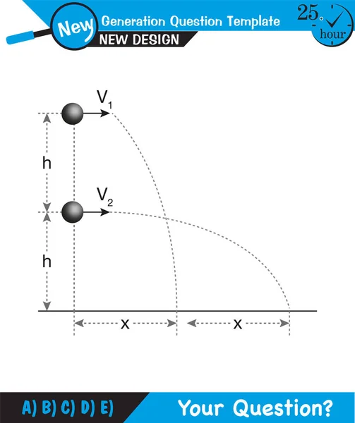 Natuurkunde Vector Illustratie Van Een Kracht Beweging Vectoren Schot Volgende — Stockvector