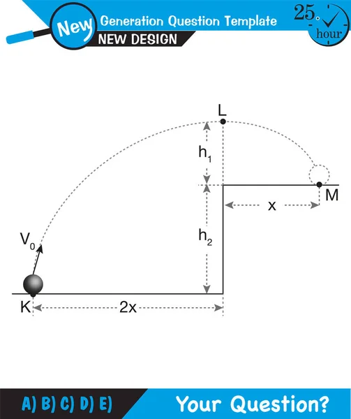 Physique Illustration Vectorielle Une Force Mouvement Vecteurs Plan Modèle Question — Image vectorielle