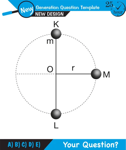 Physique Mouvement Circulaire Uniforme Avec Des Vecteurs Des Angles Position — Image vectorielle