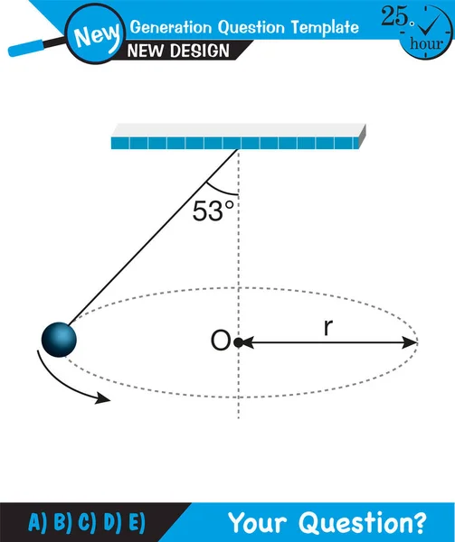 Физика Равномерное Круговое Движение Изменением Положения Векторов Скорости Углов Шаблон — стоковый вектор