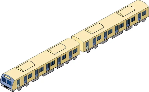 アイソメトリックスタイルの地下鉄車のイラスト 三次元インフォグラフィックや図のイラストやアイコン 主な路線利用可能交通概念 — ストックベクタ