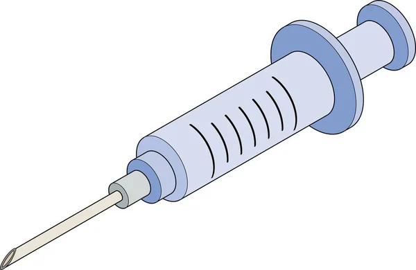 Vakcina Lenyelésére Immunizálására Használt Fecskendő Illusztrációja Izometrikus Stílusú Ikonok Infografikához — Stock Vector