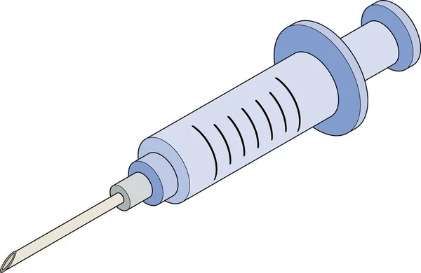Ілюстрація Шприца Який Використовується Вживання Вакцин Імунізації Наявні Основні Лінії — стоковий вектор