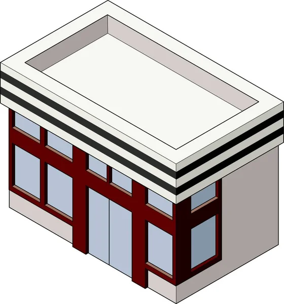 Tredimensionell Isometrisk Exteriör Illustration Närbutik Som Kan Användas För Infografik — Stock vektor