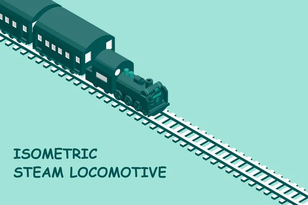 Silhueta Uma Locomotiva Vapor Correndo Uma Férrea Ilustração Banner Simples — Vetor de Stock