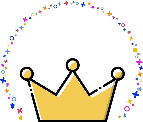 Clip Art Golden Crown Icon Icons Showing Winner Winner Ranking —  Vetores de Stock