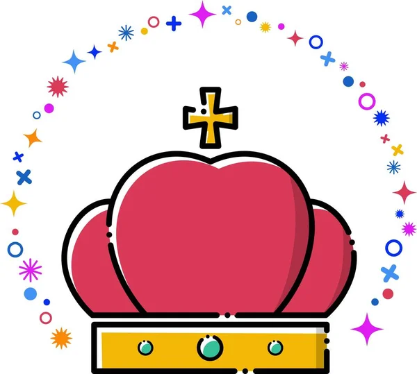 King Crown Icon Illustration Crown Symbol Victor Symbol Power Ranking — Vettoriale Stock