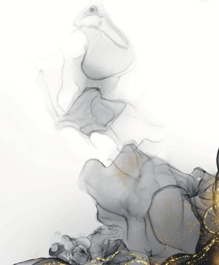 altın parıltısı ve siyah alkol mürekkebi suluboya arka plan