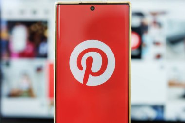 Chiangmai, Thailand - May 13 2022 : smartphone showing Pinterest application on mobile