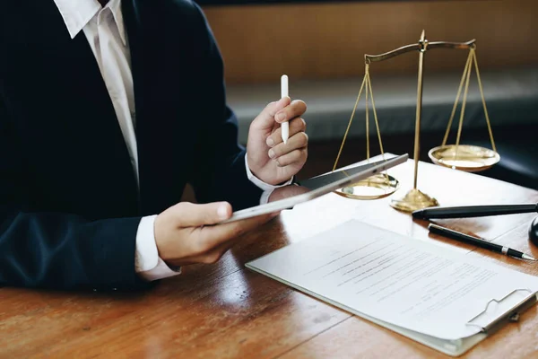 Lawyers Lawyers Studying Case Starting Court — Stock Photo, Image