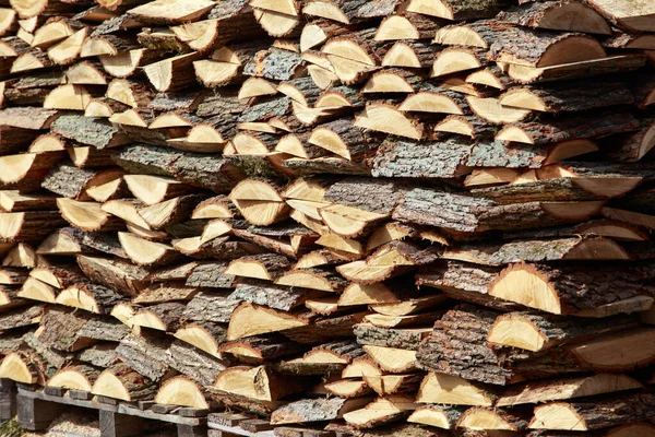 Sfondo Assi Legno Con Corteccia — Foto Stock