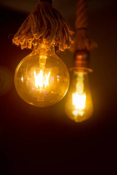 Edison Light Bulb Vintage Hanging Edison Light Bulb Dark Background — 图库照片