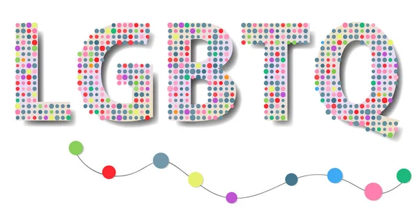 Lgbtq Logo Abbreviated Text Design Representing Diversity Pop Dots Scattered — ストック写真