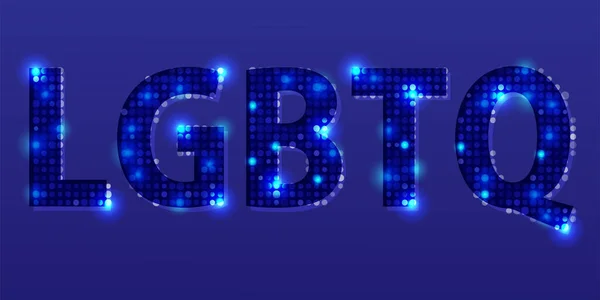 Lgbtq Logo Abbreviated Text Design Diversity Sparkling Blue Background — ストック写真