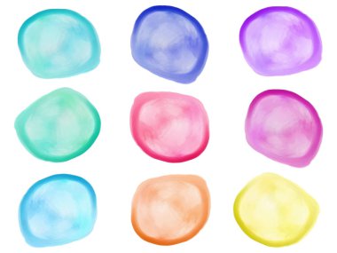 Suluboya dokunuşlu dairesel çerçeve, etiket arkaplan rengi