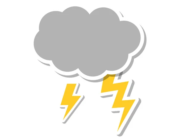 Illustration Cloud Thunder Simple Solid Color Weather Symbol — ストックベクタ