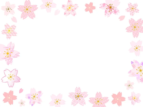 Full Frame Cherry Blossoms Japanese Pattern Backgrounds — Vector de stock