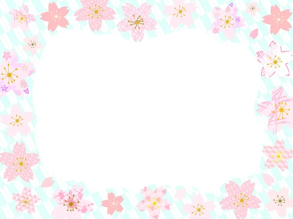 Full Frame Cherry Blossoms Japanese Pattern Backgrounds — Vector de stock