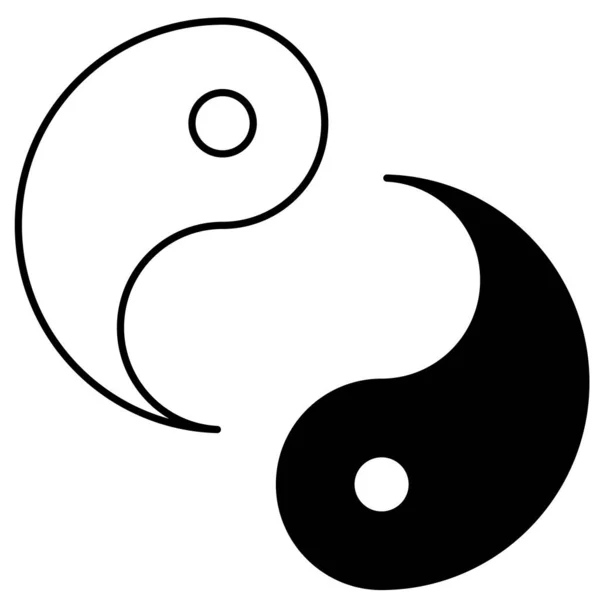 White Black Comma Shaped Jewels Set Yin Yang Taiji Diagram — Stockvektor