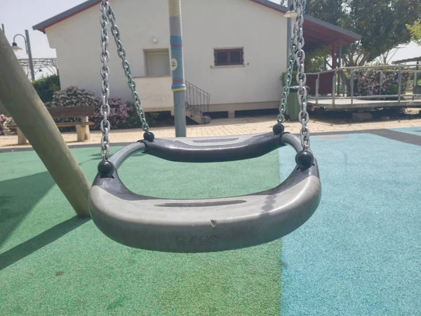Balançar Para Crianças Parque Infantil Madeira — Fotografia de Stock
