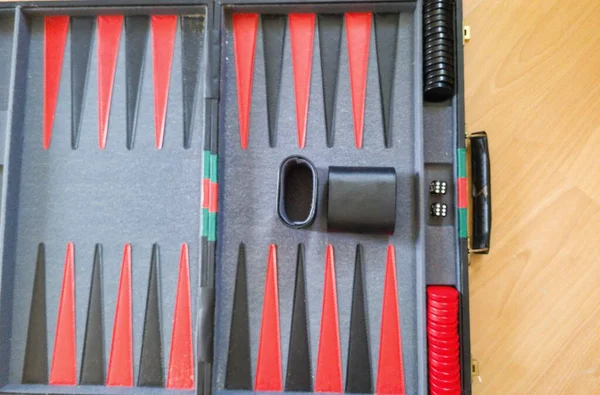 Ein Professionelles Backgammon Set Ist Spielbereit — Stockfoto