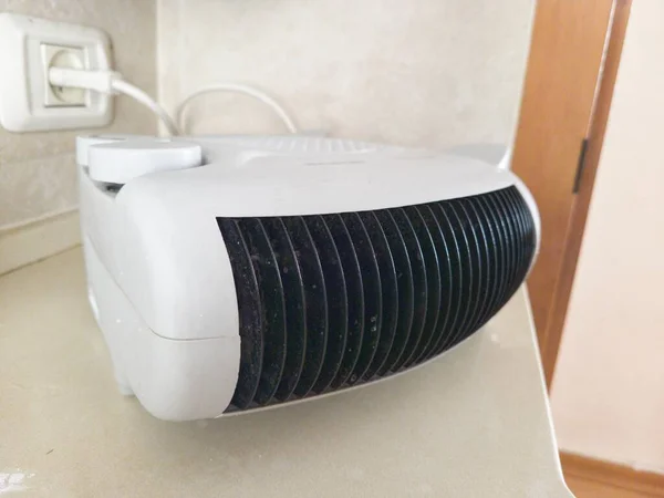 White Electric Standing Fan Heater Energy Saving — ストック写真