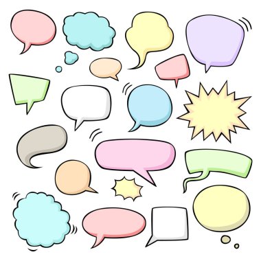 Çizim biçimi vektöründe boş konuşma baloncukları kümesi