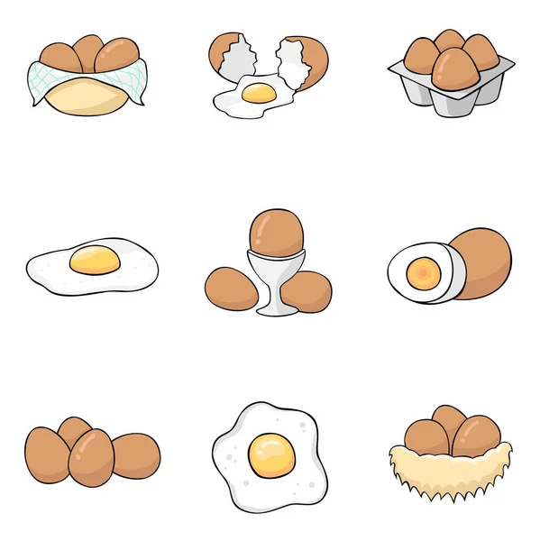 Σύνολο Αυγών Στυλ Σχεδίασης Διάνυσμα — Διανυσματικό Αρχείο