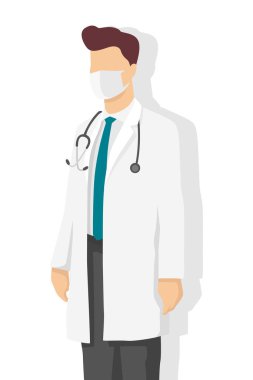 Modern düz stil, hemşire, eczacı, beyaz arka plan üzerine basit tıbbi konsept.