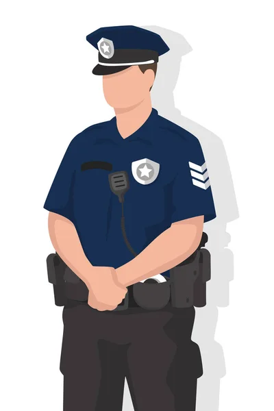 Hombre Policía Estilo Plano Moderno Concepto Gente Simple Sobre Fondo — Vector de stock