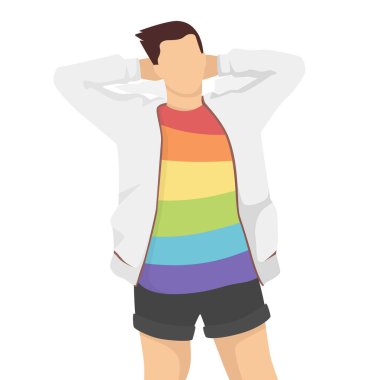 Gey, lezbiyen, biseksüel, transseksüel hakları, modern tarz vektör illüstrasyonları, mor arka planda izole edilmiş basit düz gölge insanları.