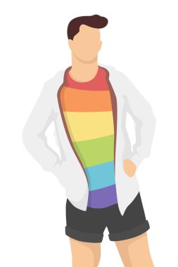 Gey, lezbiyen, biseksüel, transseksüel hakları, modern tarz vektör illüstrasyonları, mor arka planda izole edilmiş basit düz gölge insanları.