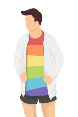 Gey, lezbiyen, biseksüel, transseksüel hakları, modern tarz vektör illüstrasyonları, mor arka planda izole edilmiş basit düz gölge insanları.