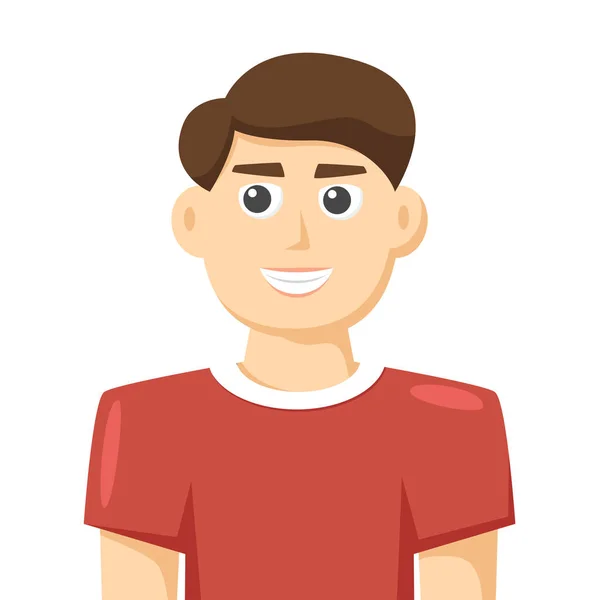 Colorful Simple Flat Vector Young Man Wears Shirt Sports Man — Stock Vector