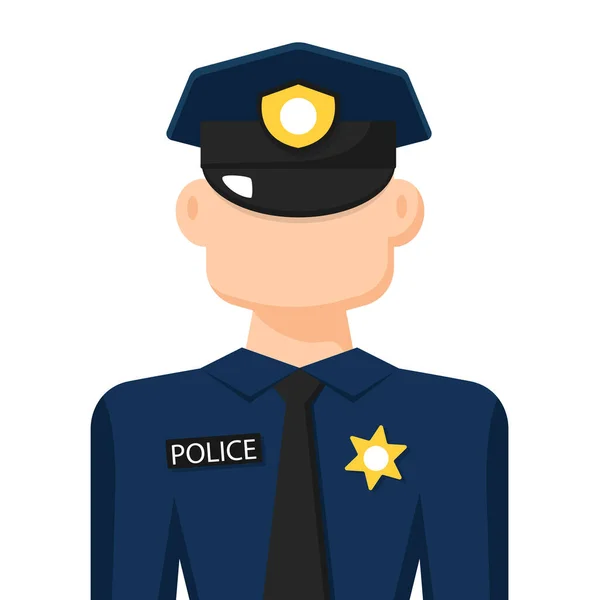 Colorato Semplice Vettore Piatto Poliziotto Icona Simbolo Illustrazione Vettoriale Concetto — Vettoriale Stock