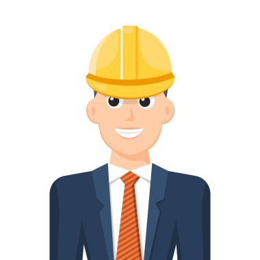 Mühendis, simge veya sembolün renkli basit düz vektörü, insanlar vektör illüstrasyonunu kavramsallaştırıyor.