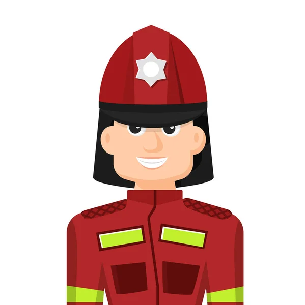 Colorful Simple Flat Vector Firefighter Icon Symbol People Concept Vector — Image vectorielle