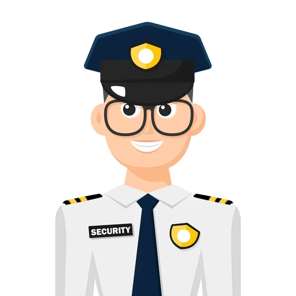 Colorful Simple Flat Vector Security Guard Icon Symbol People Concept — Vetor de Stock