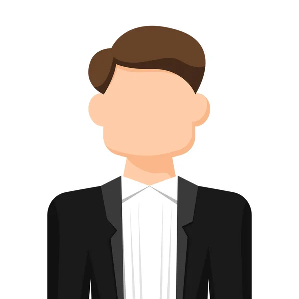 Formal Suit Man Simple Flat Vector Personal Profile Icon Symbol — Stock Vector