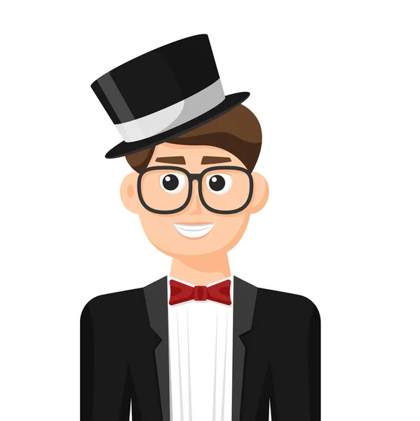 Magician Simple Flat Vector Personal Profile Icon Symbol People Concept — Vetor de Stock