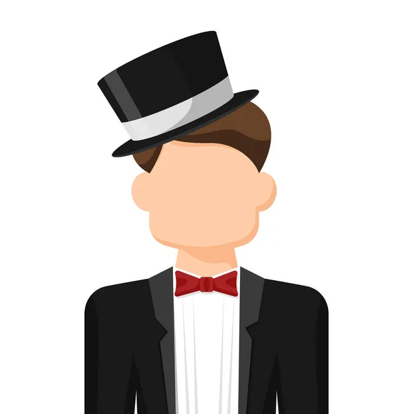 Magician Simple Flat Vector Personal Profile Icon Symbol People Concept — Vetor de Stock